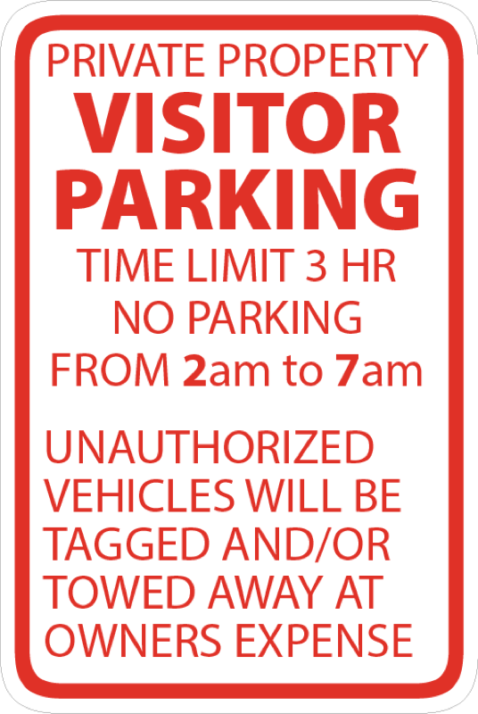 Parking and Regulation Signs 12x18